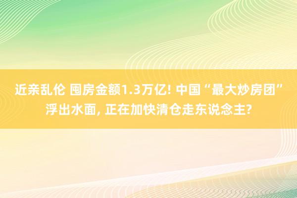 近亲乱伦 囤房金额1.3万亿! 中国“最大炒房团”浮出水面， 正在加快清仓走东说念主?