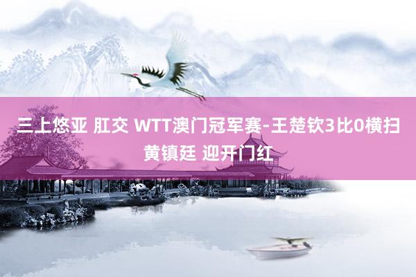 三上悠亚 肛交 WTT澳门冠军赛-王楚钦3比0横扫黄镇廷 迎开门红