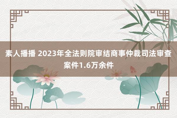 素人播播 2023年全法则院审结商事仲裁司法审查案件1.6万余件