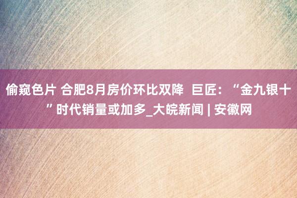 偷窥色片 合肥8月房价环比双降  巨匠：“金九银十”时代销量或加多_大皖新闻 | 安徽网