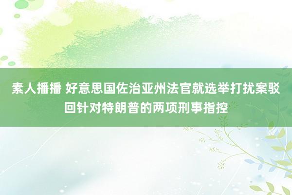 素人播播 好意思国佐治亚州法官就选举打扰案驳回针对特朗普的两项刑事指控