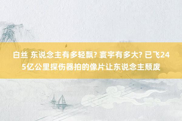 白丝 东说念主有多轻飘? 寰宇有多大? 已飞245亿公里探伤器拍的像片让东说念主颓废