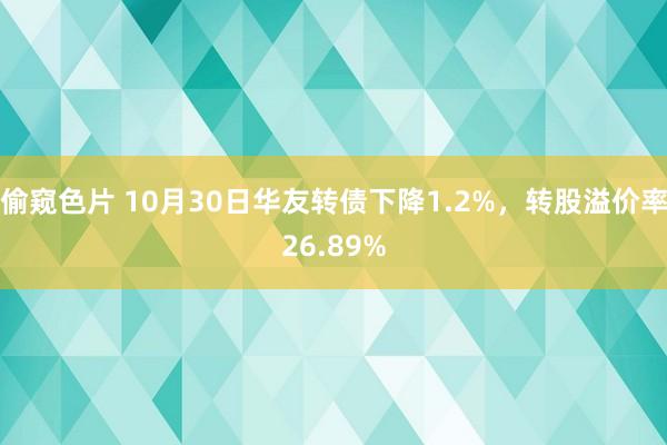 偷窥色片 10月30日华友转债下降1.2%，转股溢价率26.89%