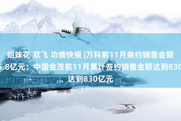 姐妹花 双飞 功绩快报 |万科前11月条约销售金额2226.8亿元；中国金茂前11月累计签约销售金额达到830亿元