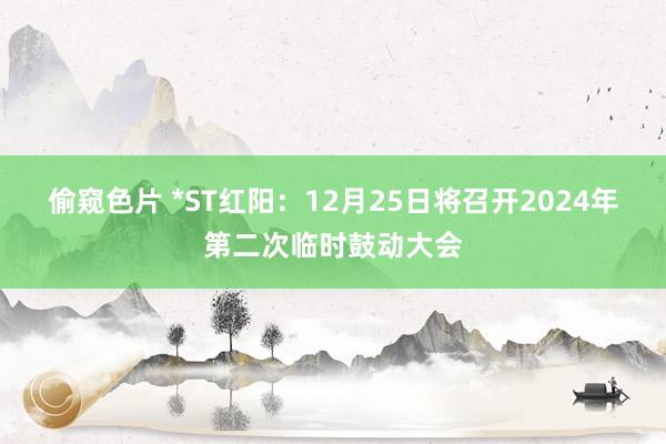 偷窥色片 *ST红阳：12月25日将召开2024年第二次临时鼓动大会