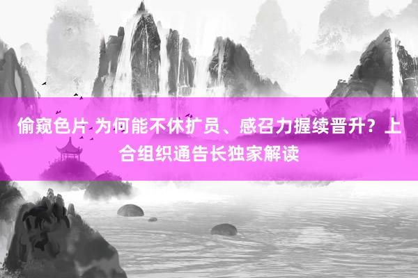 偷窥色片 为何能不休扩员、感召力握续晋升？上合组织通告长独家解读