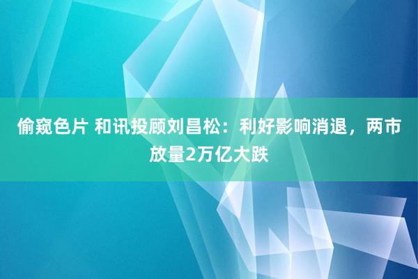 偷窥色片 和讯投顾刘昌松：利好影响消退，两市放量2万亿大跌