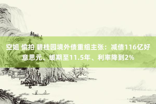 空姐 偷拍 碧桂园境外债重组主张：减债116亿好意思元、缓期至11.5年、利率降到2%