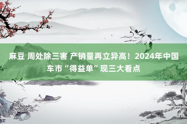 麻豆 周处除三害 产销量再立异高！2024年中国车市“得益单”现三大看点