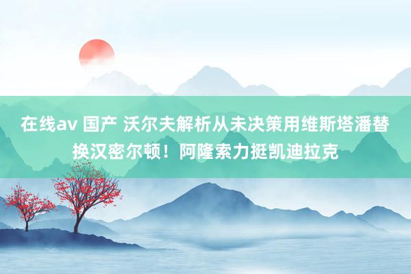 在线av 国产 沃尔夫解析从未决策用维斯塔潘替换汉密尔顿！阿隆索力挺凯迪拉克